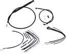Harley-Davidson Street Bob [BURLY BRAND] - Kit completo di cavi/linee manubrio in vinile nero per Ape Hangers-1