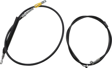 Harley Davidson flfb [LA CHOPPERS] - Kit completo cavo manubrio/linea freno intrecciato in vinile nero