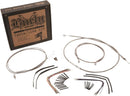 harley davidson fxsb [BURLY BRAND] – Komplettes Edelstahl Geflecht-Lenkerzug/Bremsleitungs-Kit-2