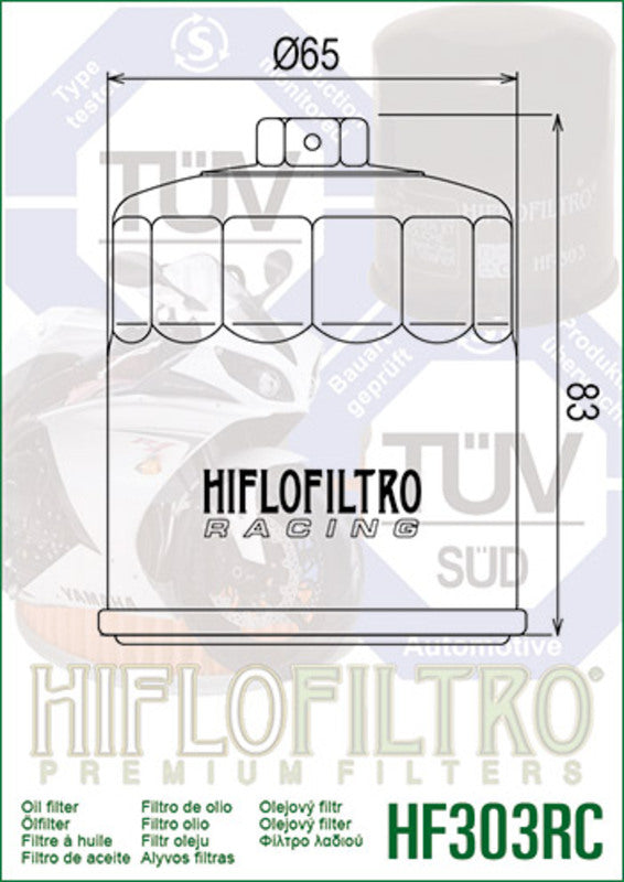 Yamaha YZF 750 R [Hiflofiltro] - Filtro dell'olio da corsa