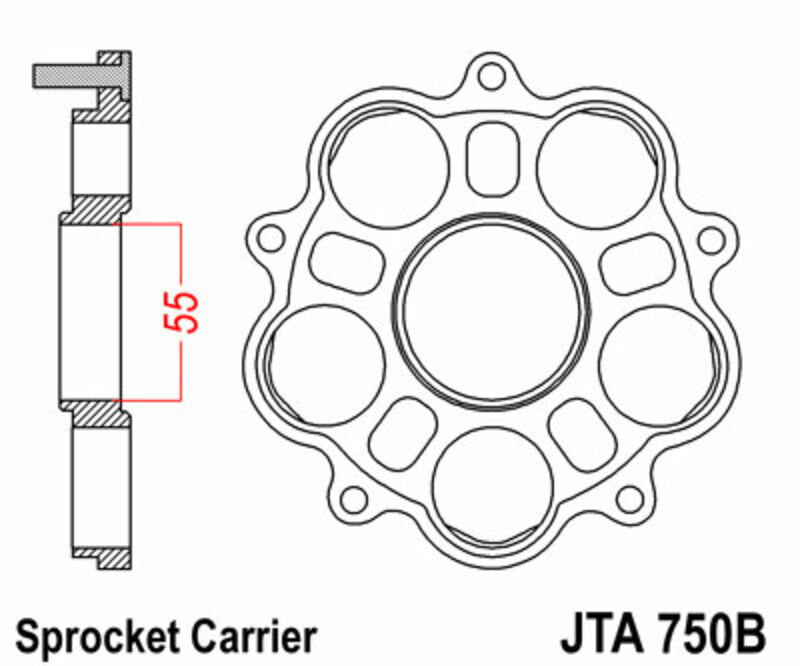 Ducati Hypermotard 950 [JT SPROCKETS] - Kettenradträger hinten - 5 Silentblock Ducati