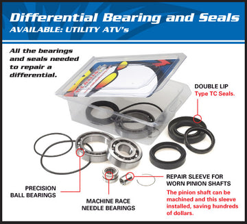 Arctic Cat 650 H 1 4 WD Auto TRANS. FIS [2005-2008] - Differenzial Lager & Dichtungssatz