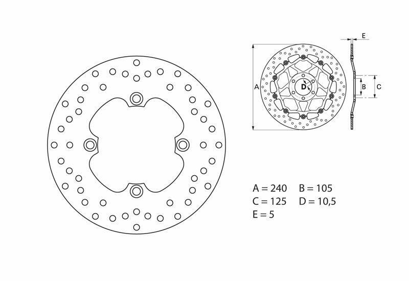 Honda 750 Cb Seven Fifty [BREMBO] - Series Oro round rigid brake disc