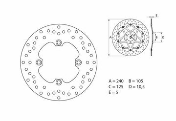 Honda Xrv 650 African Twin [BREMBO] - Disco freno tondo rigido serie Oro