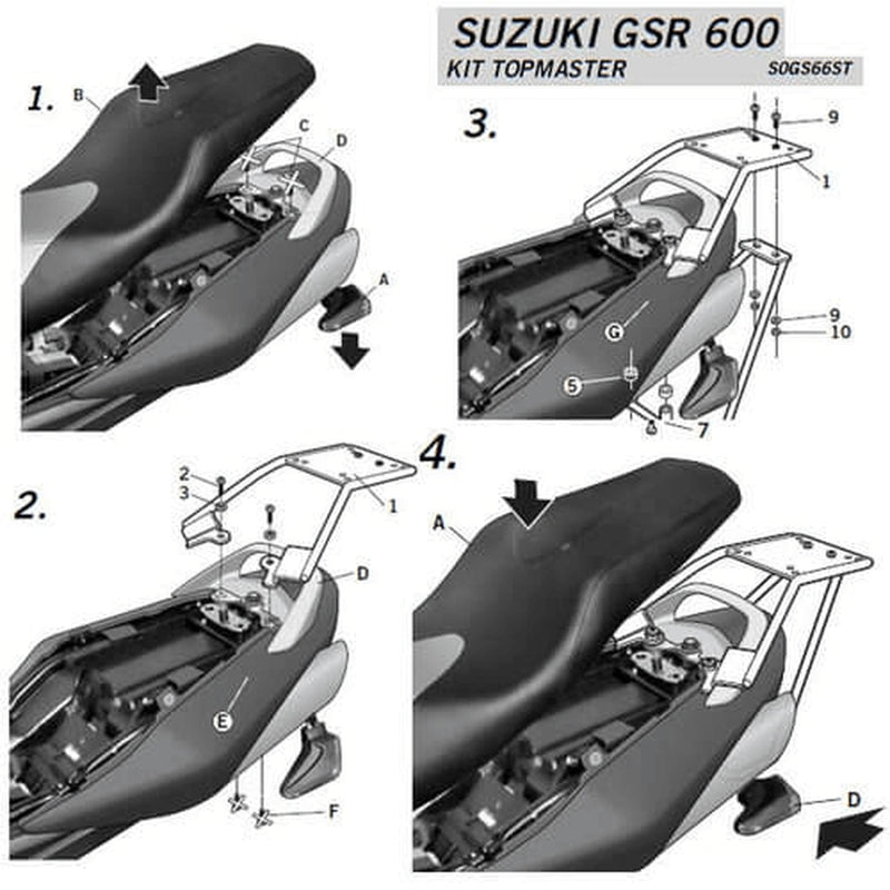 Suzuki Gsr 600 [SHAD] - Kit montaggio Top Master - Suzuki