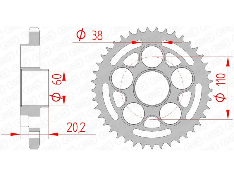 Ducati Multistrada 1000 [AFAM] - Kettenrad Stahl Standard - 525