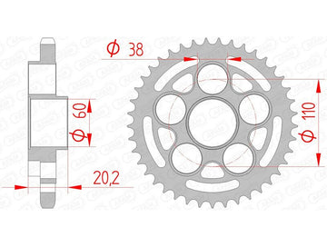 Hyperstrada 821 [AFAM] - Corona Acciaio Standard - 525