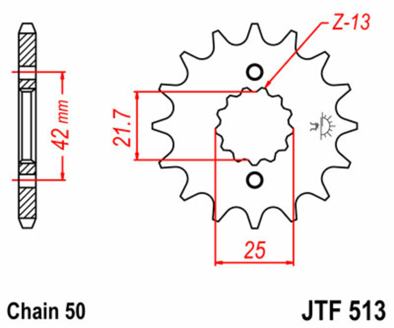 Yamaha Sr 500 [JT Sprockets] - Pinimento in acciaio standard nella parte anteriore