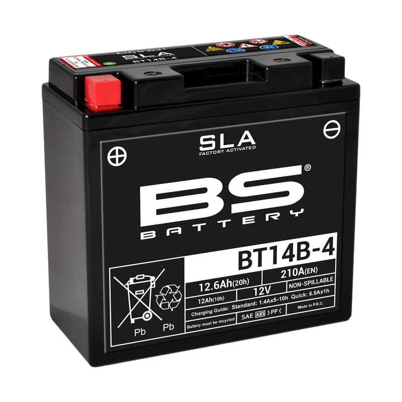 Yamaha Fzs 1000 Fazer [BS BATTERY] - Batteria senza manutenzione SLA attivata in fabbrica - BT14B-4