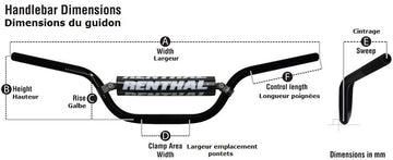 Yamaha Yfs 200 Blaster [RENTHAL] - Manubrio ATV 7/8" 636 Yamaha YFZ350 (Banshee)