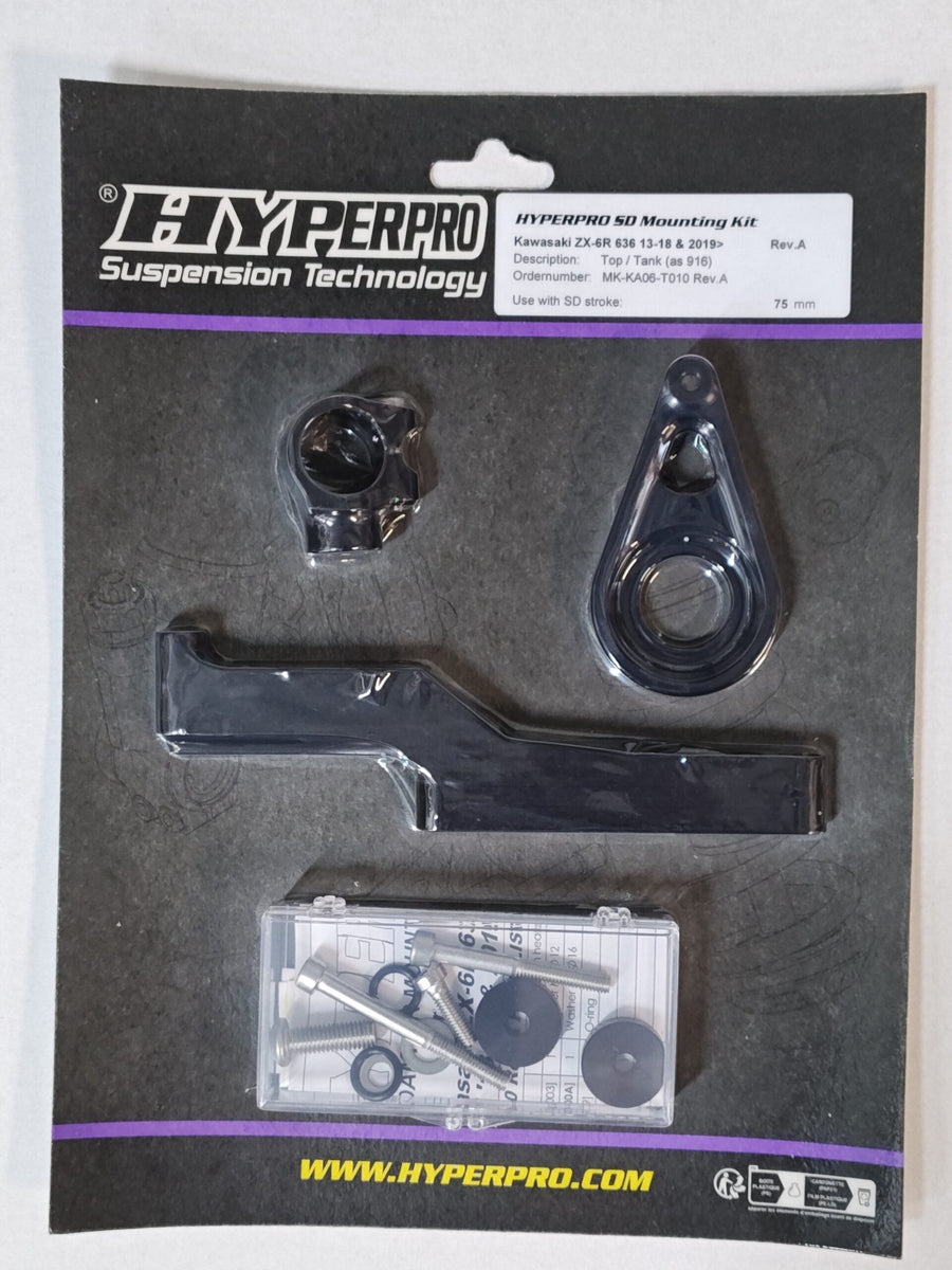 Kawasaki ZX-6 R [HYPERPRO] - Steering Damper Mounting Kit, Black (MK-KA06-T010-B)