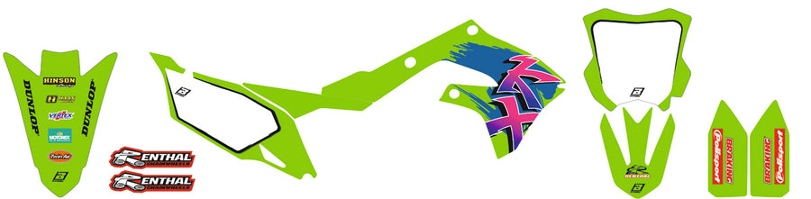Kawasaki KX 250 (KX 250 M) [2003-2004] - Kit grafiche retrò - Kawasaki KX125/250