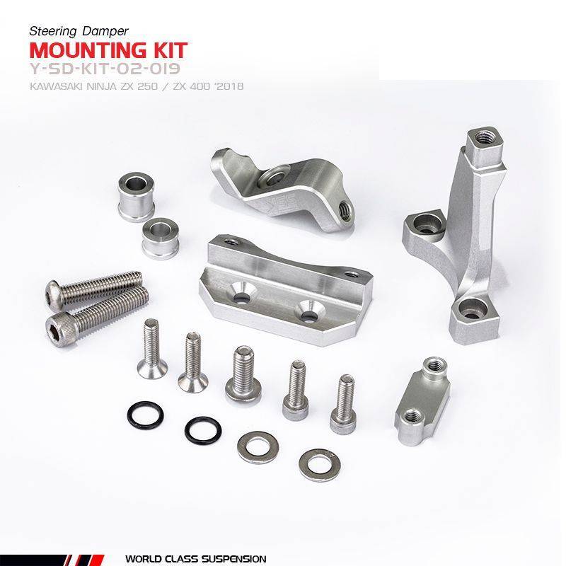 Kawasaki Ninja 400 [YSS] - Steering damper mounting kit