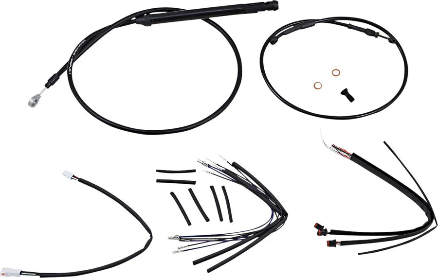 harley davidson flfb [MARCA BURLY] - Kit cavi manubrio e tubi freno per manubri Burly Ape