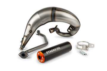 Beta RR Enduro 50 2T - Scarico Streetrace High Mount CNC arancione nero