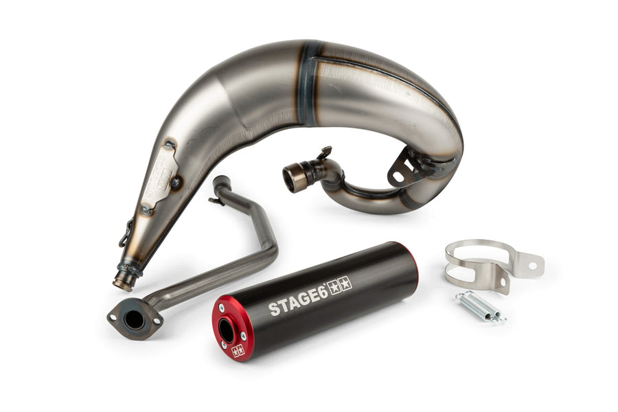 Beta RR Enduro 50 2T - Scarico Streetrace High Mount CNC rosso nero