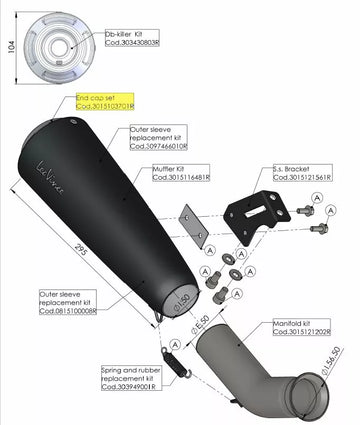 Husqvarna 701 Vitpilen [Leovince] - End Cap - 0