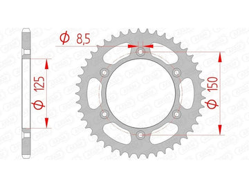 CF Moto 800 MT Explore [2023-2024] - Kettenkit 520 XHR4 - 16/45-122 - Standard Kettenrad Stahl
