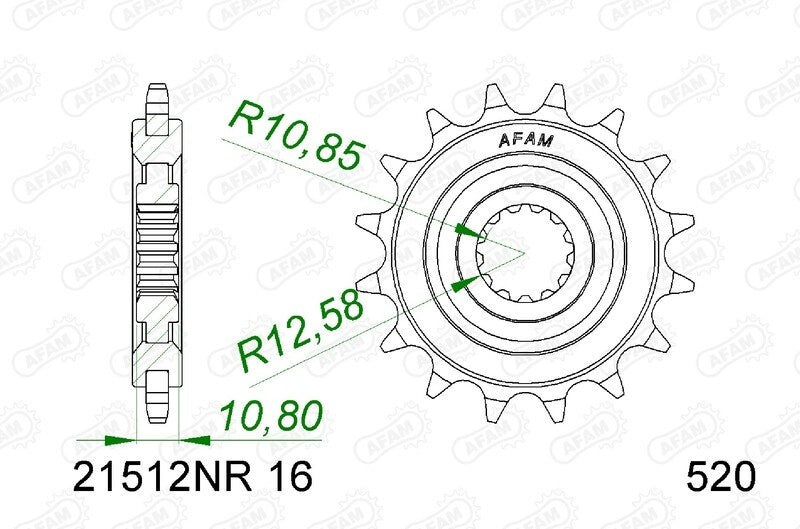 Yamaha XJ 6 S Diversion (RJ 19) [2009-2012] - Kettenkit 520 XSR4 - 16/46-118 - Standard Kettenrad Stahl