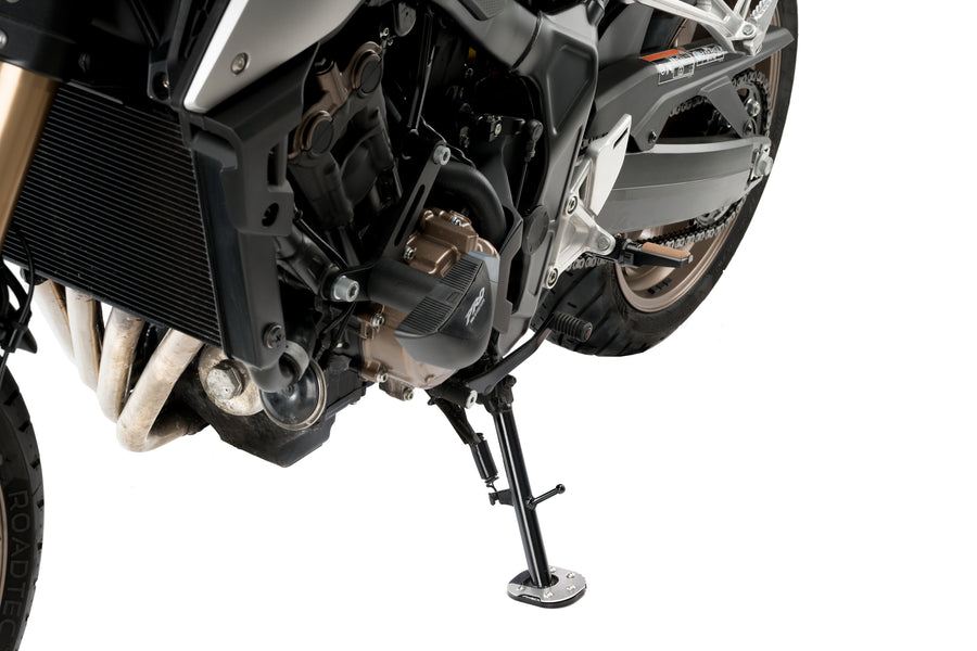 HONDA CBR 650 R [2025] – Fusstandverbreiterung mit Standardaufhängung – Schwarz