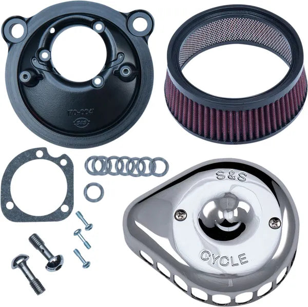 Harley-Davidson XL 883 L Sportster SuperLow [2020] - Mini Teardrop Stealth Luftfilter-Kit – Oberfläche: Silber – Bild 2