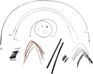 Harley Davidson FLST [MARCHIO BURLY] - Kit completo cavo manubrio/linea freno in acciaio inossidabile