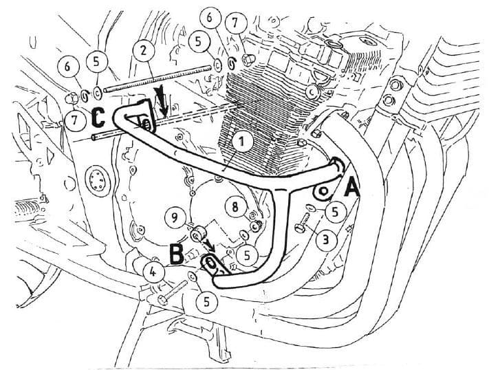Suzuki GSF 650 [2005-2006] - Barra di protezione del motore