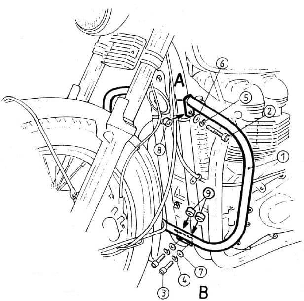 Triumph Thruxton [2004-2015] - Barra di protezione del motore