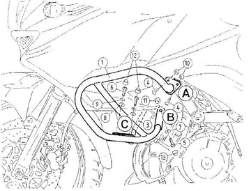 Kawasaki KLV 1000 [2004-2005] - Barra di protezione del motore - 0