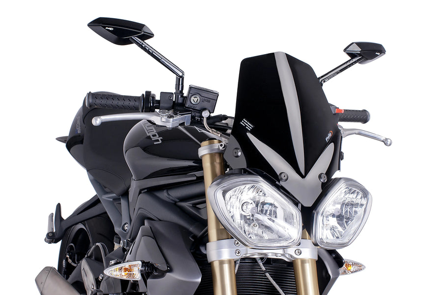 TRIUMPH STREET TRIPLE 675 RX [2016] - New Generation Sport Windschild | Schwarz | PUIG 5658N
