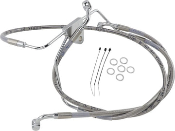 harley davidson flhtc [DRAG SPECIALTIES] – Edelstahl-Bremsleitungs-Kit in verlängerter Ausführung