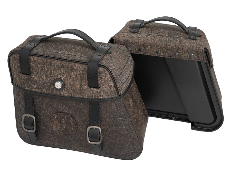 Motorradtasche [Hepco & Becker] - Ledertaschensatz Rugged Cutout 19 L inkl. Schnellverschluss – Cutout
