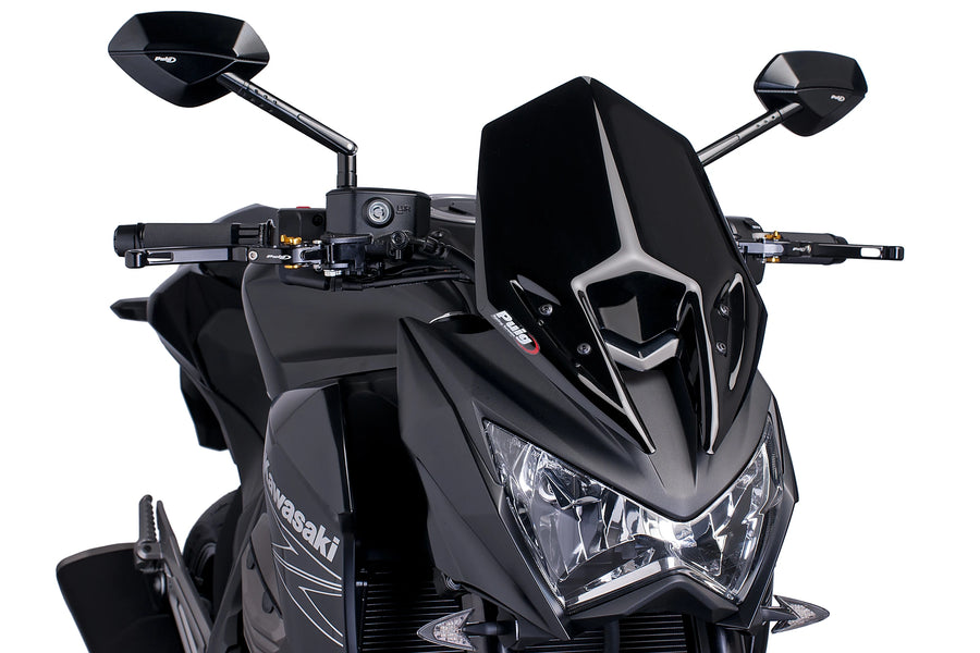 KAWASAKI Z 800 E [2016] - Parabrezza sportivo di nuova generazione PUIG | Nero | PUIG6401N