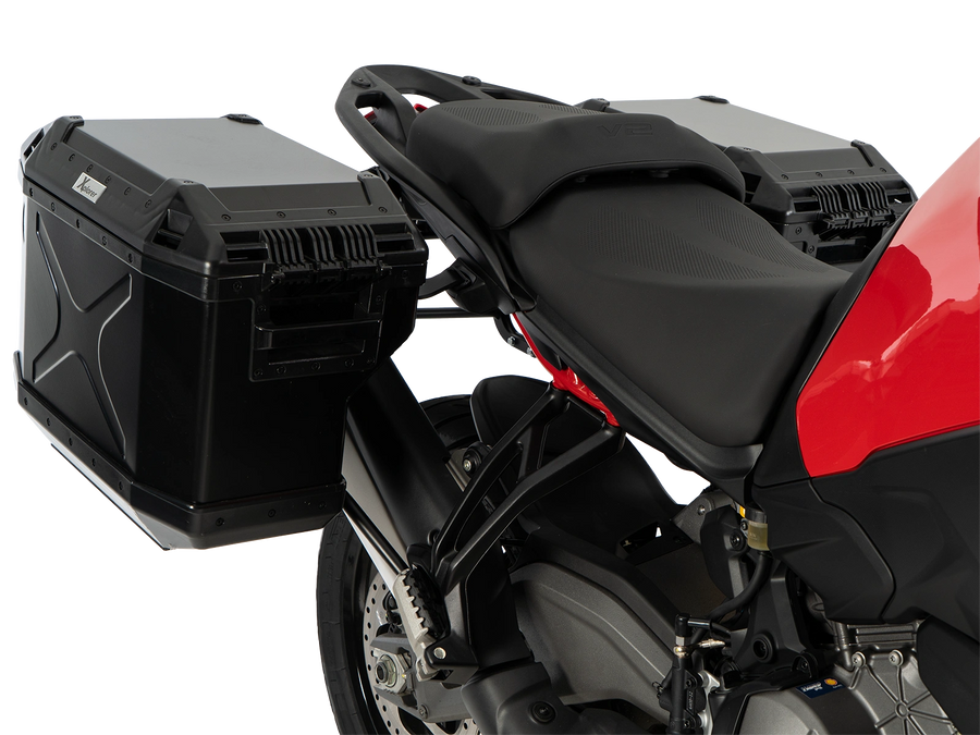 DUCATI Multistrada V2 [2025-2026] - Portapacchi Set Cutout nero incl. Set di borse laterali Xplorer Cutout nere