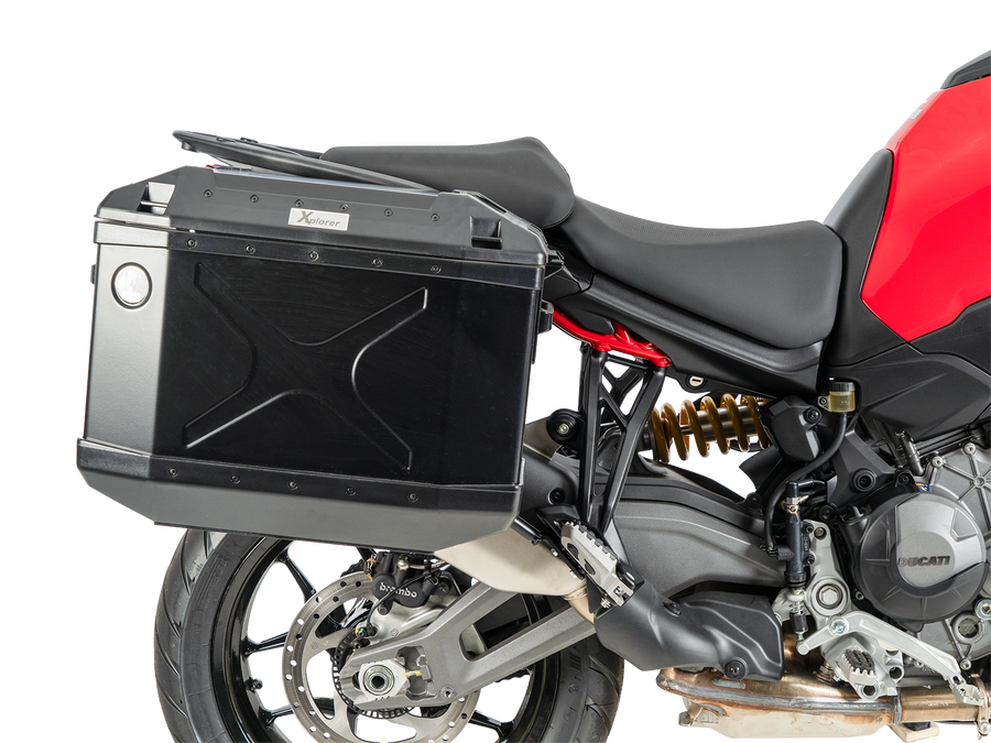 DUCATI Multistrada V2 [2025-2026] - Portapacchi Set Cutout nero incl. Set di borse laterali Xplorer Cutout nere