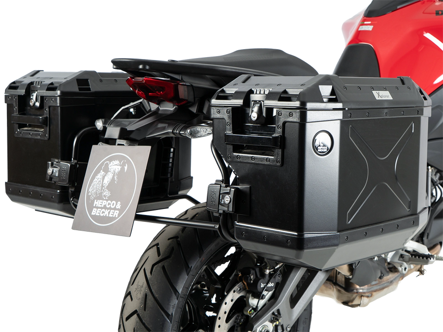DUCATI Multistrada V2 [2025-2026] - Portapacchi Set Cutout nero incl. Set di borse laterali Xplorer Cutout nere