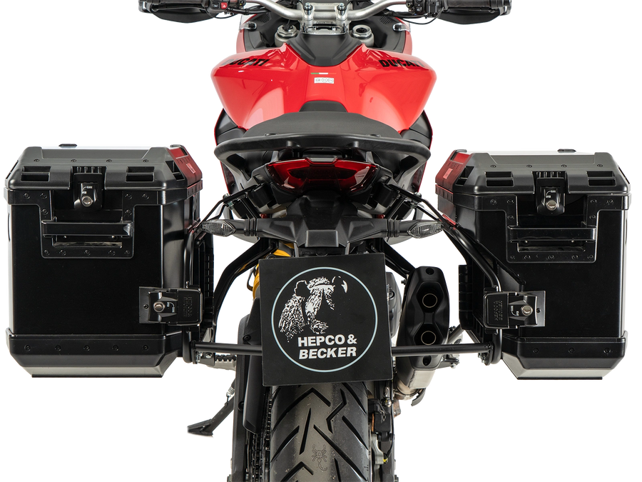 DUCATI Multistrada V2 [2025-2026] - Portapacchi Set Cutout nero incl. Set di borse laterali Xplorer Cutout nere