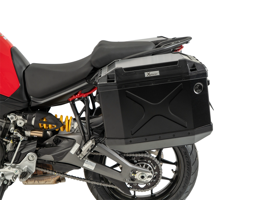 DUCATI Multistrada V2 [2025-2026] - Portapacchi Set Cutout nero incl. Set di borse laterali Xplorer Cutout nere