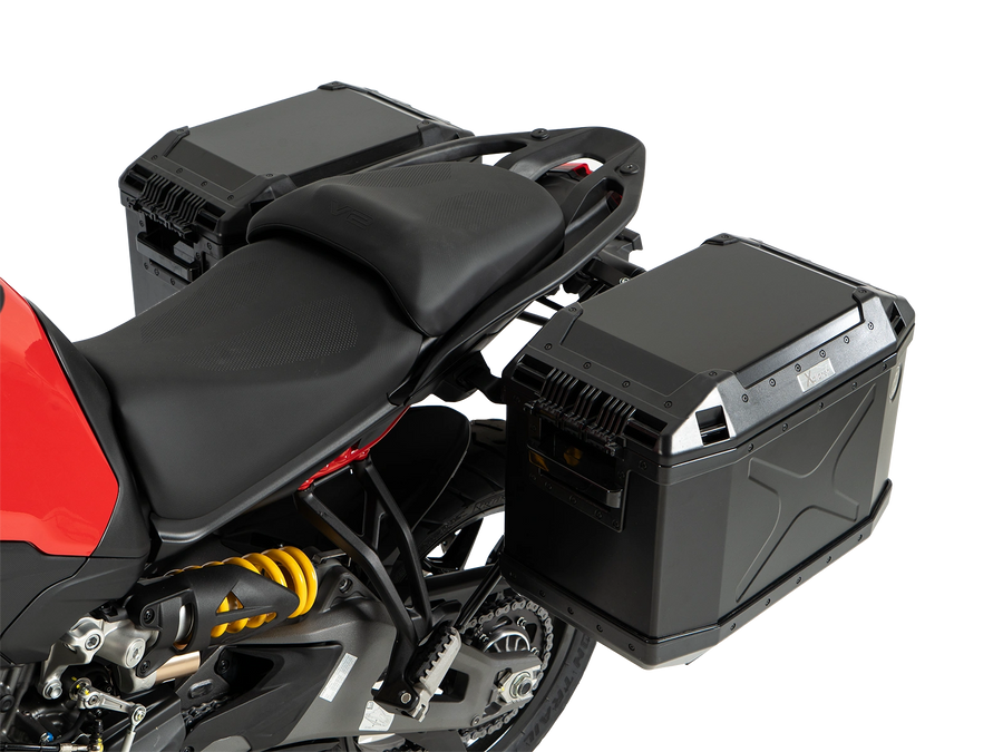 DUCATI Multistrada V2 [2025-2026] - Portapacchi Set Cutout nero incl. Set di borse laterali Xplorer Cutout nere