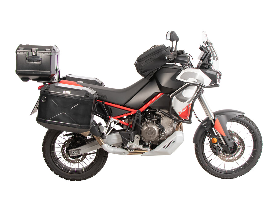 Aprilia Tuareg 660 [2025-2026] - Kofferträgerset Cutout schwarz inkl. Xplorer Cutout schwarz Kofferset