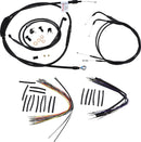 harley davidson fxst [BURLY BRAND] – Komplettes schwarzes Vinyl-Lenkerzug-/Leitungskit für Ape Hangers-1