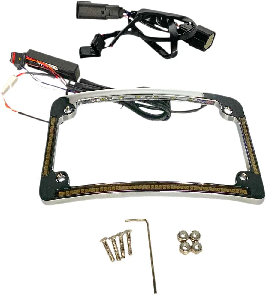 Harley Davidson fltruse [CUSTOM DYNAMICS] – Cornice targa con raggio a LED