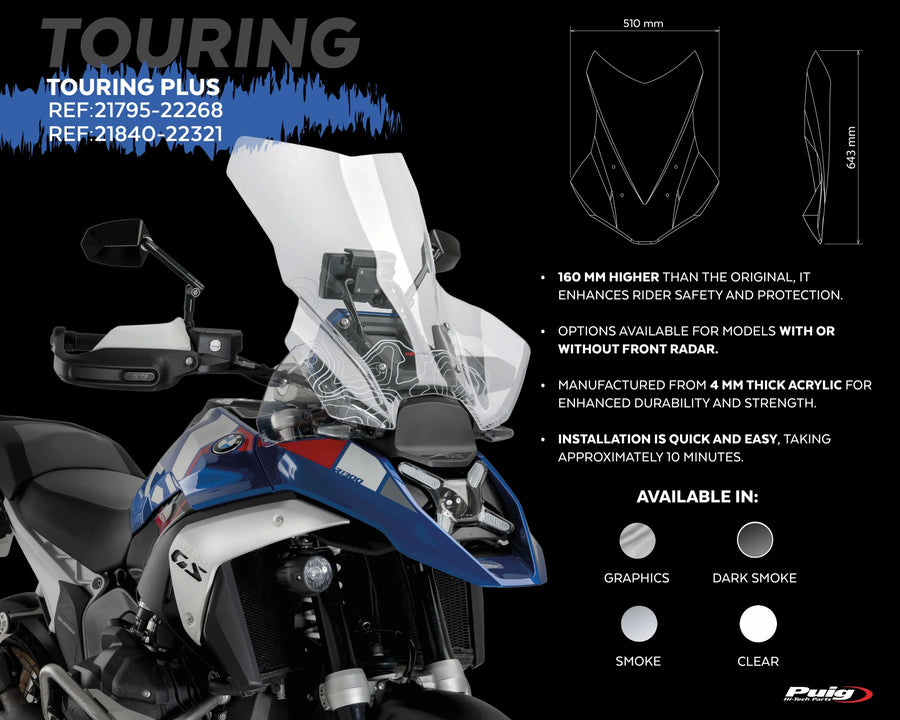 BMW R 1300 GS TROPHY [2025] – Tourenscheibe – Transparent