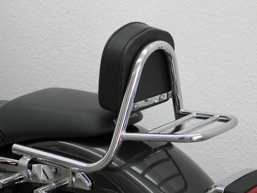 Honda VT 750 S (Kette) [2010-2011] - Sissy Bar aus Rohr mit Kissen und Gepäckträger
