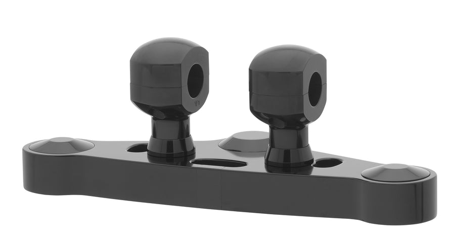 Alu-Riser für Lenker mit 25 - Alu-Riser für Lenker mit 25,4 mm (1′) Ø, 50 mm hoch, schwarz eloxiert. Mit 1/2″ UNC Gewinde.