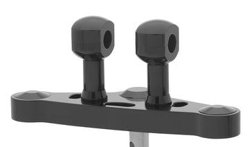Alu-Riser für Lenker mit 25 - Alu-Riser für Lenker mit 25,4 mm (1′) Ø, 75 mm hoch, schwarz eloxiert. Mit 1/2″ UNC Gewinde.