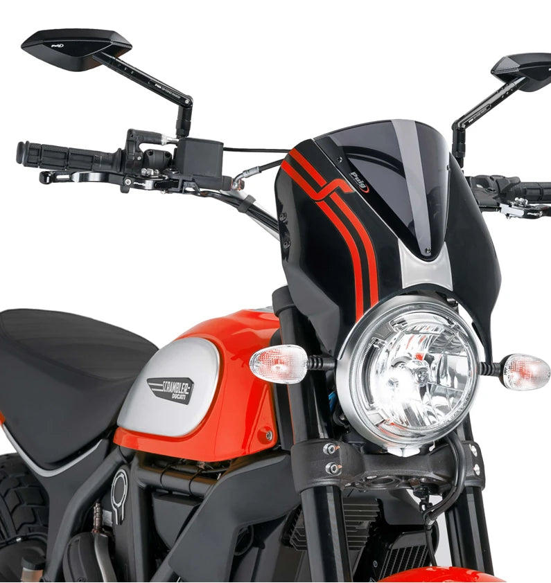 DUCATI SCRAMBLER 800 ICON DARK [2025] – RetroVision Windshield Visor – Black