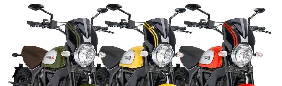 DUCATI SCRAMBLER 800 ICON DARK [2025] – RetroVision Windshield Visor – Black