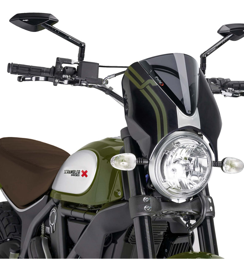 DUCATI SCRAMBLER 800 ICON DARK [2025] – RetroVision Windshield Visor – Black