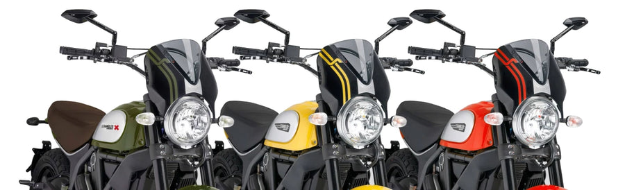 DUCATI SCRAMBLER 800 ICON DARK [2025] – RetroVision Windshield Visor – Black